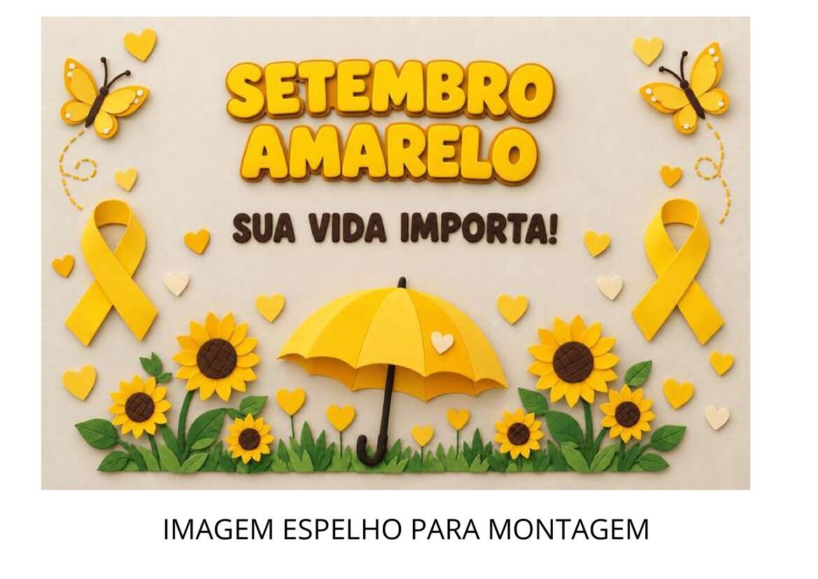 Painel estilo 3d setembro amarelo para imprimir para imprimir página 2